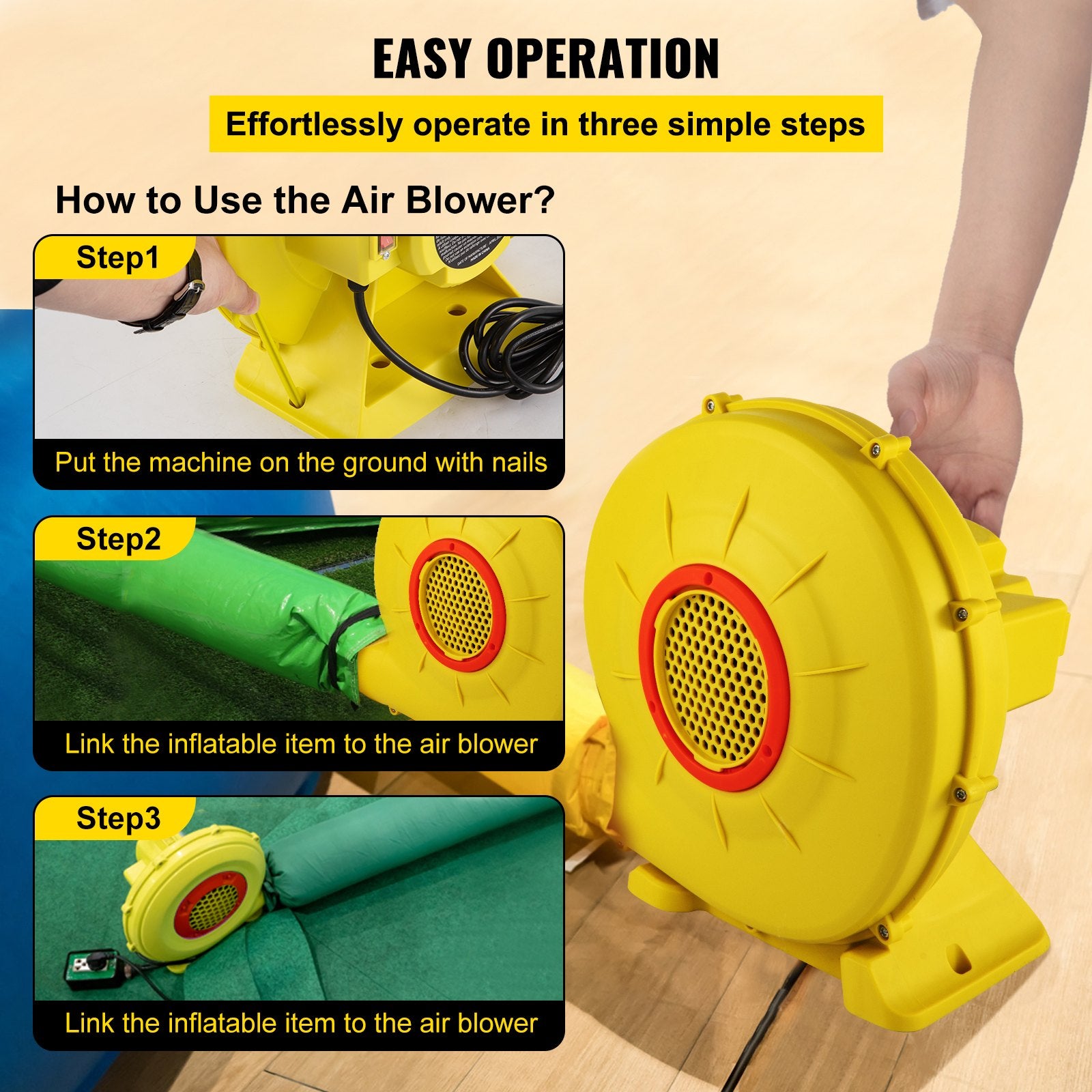 Air Pumps: VEVOR Air Blower Pump Fan Bounce House Blower 450W 0.6HP for Inflatable Bouncy