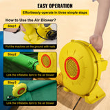 Air Pumps: VEVOR Air Blower Pump Fan Bounce House Blower 450W 0.6HP for Inflatable Bouncy