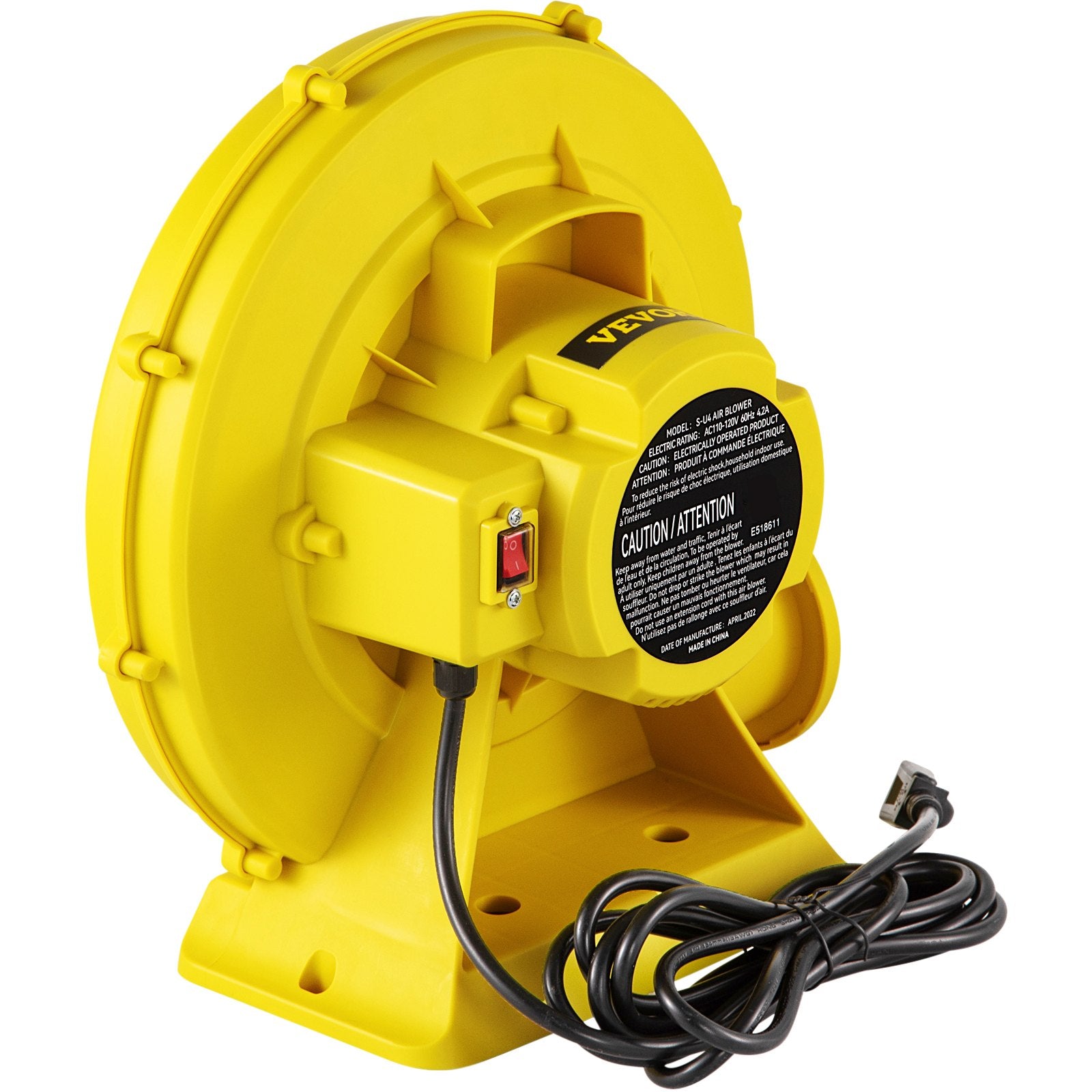 Air Pumps: VEVOR Air Blower Pump Fan Bounce House Blower 450W 0.6HP for Inflatable Bouncy