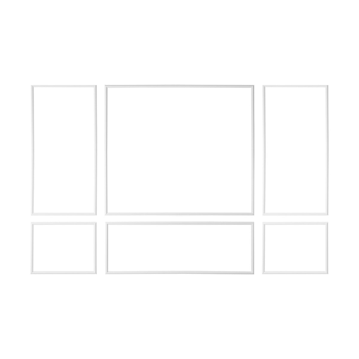 Wall Molding 3 Pack, Wainscoting Panels Kit, Lightweight Paintable Polystyrene, Easy to Install Accent Wall Trim for Interior Décor Living Room, Bedroom, Home, White (79x160 + 79x61 cm)