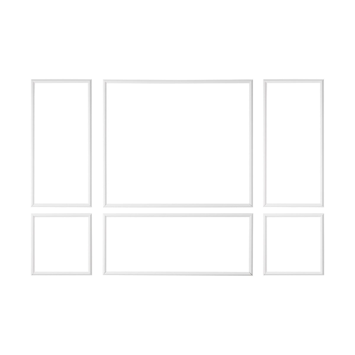 Wall Molding 3 Pack, Wainscoting Panels Kit, Lightweight Paintable Polystyrene, Easy to Install Accent Wall Trim for Interior Décor Living Room, Bedroom, Home, White (58x143 + 58x58 cm)