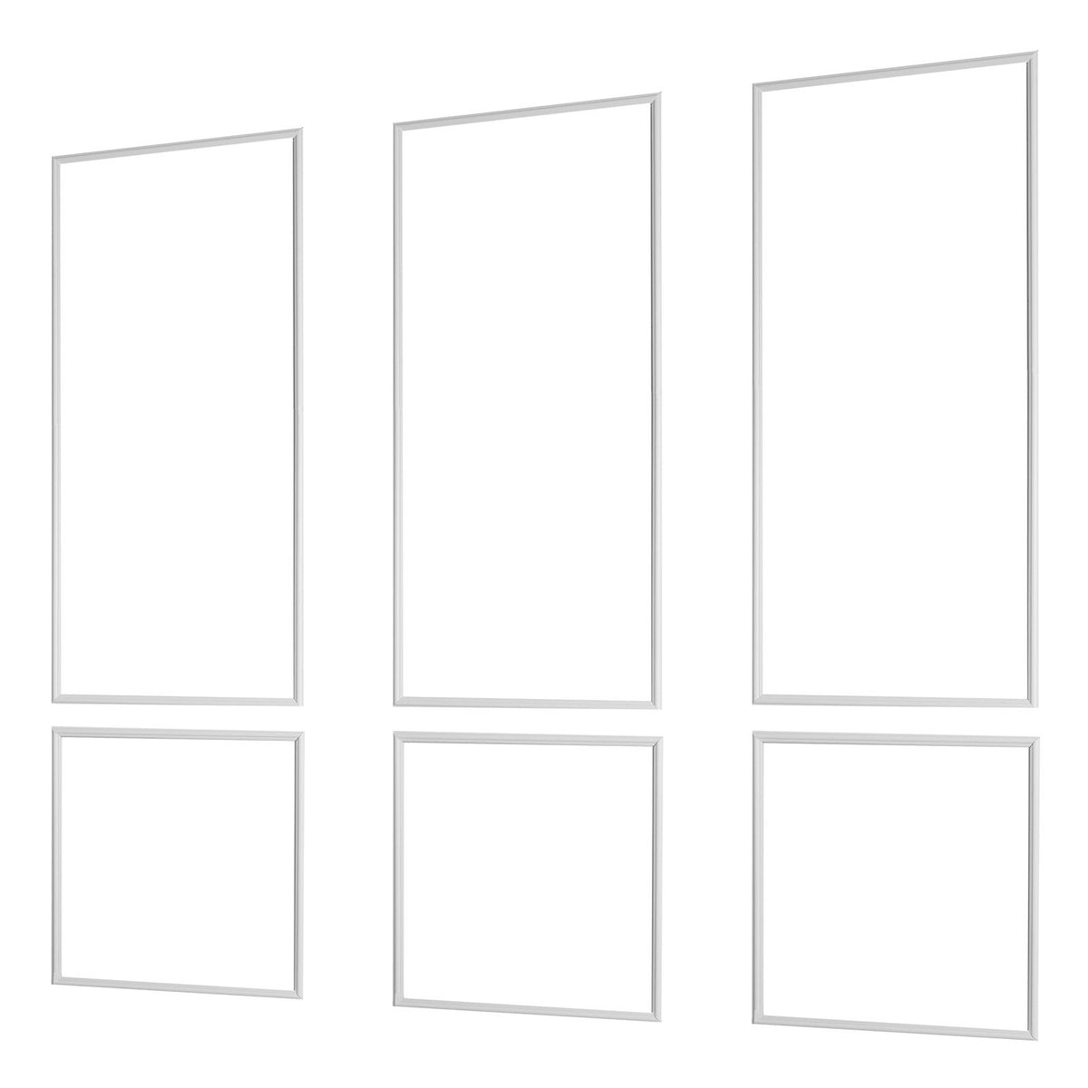 Wall Molding 3 Pack, Wainscoting Panels Kit, Lightweight Paintable Polystyrene, Easy to Install, Waterproof Accent Wall Trim for Interior Décor Living Room, Bedroom, White (61x137 + 61x61 cm)