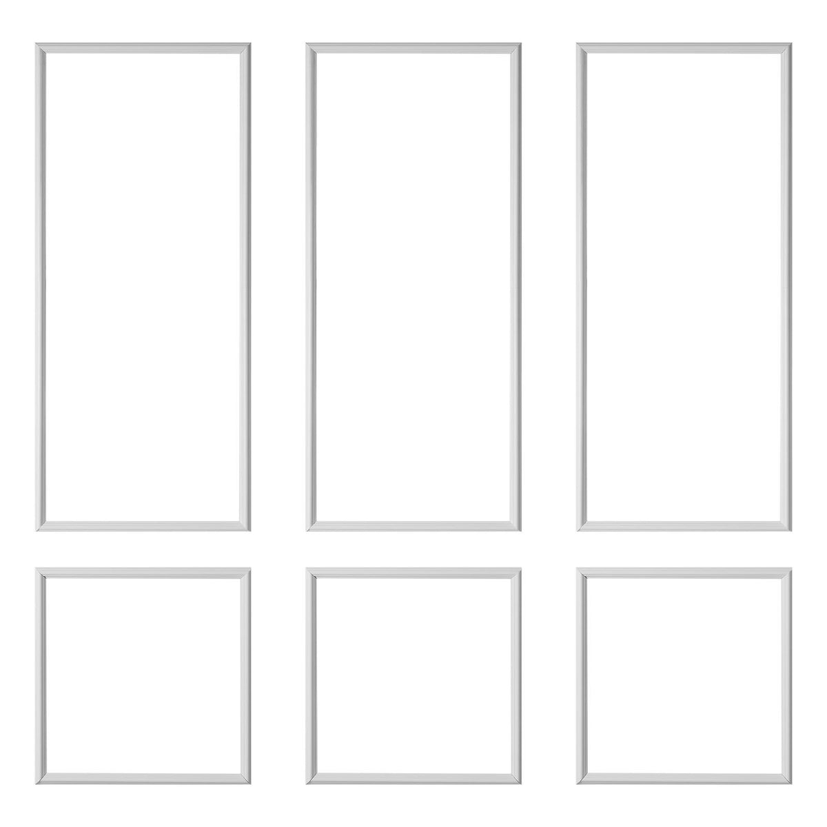 Wall Molding 3 Pack, Wainscoting Panels Kit, Lightweight Paintable Polystyrene, Easy to Install, Waterproof Accent Wide Profile Trim for Interior Living Room, Bedroom,White (61x137 + 61x61 cm)