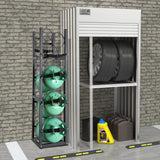 Basketball & Basketball Accessories: VEVOR Refrigerant Tank Rack, with 3 x 30lbs and Other 3 Small Bottle Tanks, Cylinder Tank Rack 12.79x12.99x47.12 in, Refrigerant Cylinder Rack and Holders for Freon, Gases, Oxygen, Nitrogen