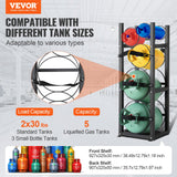 Basketball & Basketball Accessories: VEVOR Refrigerant Tank Rack, with 2 x 30lbs and Other 3 Small Bottle Tanks, Cylinder Tank Rack 12.79x12.99x47.12 in, Refrigerant Cylinder Rack and Holders for Freon, Gases, Oxygen, Nitrogen