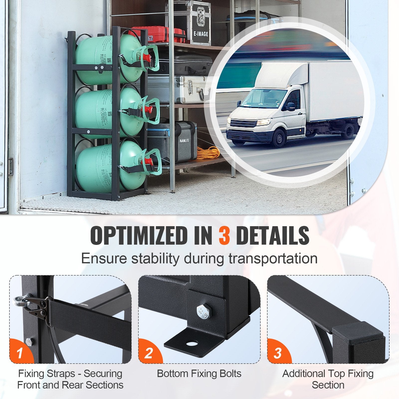 Basketball & Basketball Accessories: VEVOR Refrigerant Tank Rack, with 3 x 30lbs Bottle Tanks, Cylinder Tank Rack 12.79x12.99x33.07 in, Refrigerant Cylinder Rack Gas Cylinder Racks and Holders for Freon, Gases, Oxygen, Nitrogen