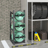 Basketball & Basketball Accessories: VEVOR Refrigerant Tank Rack, with 3 x 30lbs Bottle Tanks, Cylinder Tank Rack 12.79x12.99x33.07 in, Refrigerant Cylinder Rack Gas Cylinder Racks and Holders for Freon, Gases, Oxygen, Nitrogen