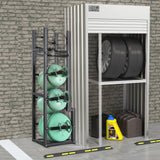 Basketball & Basketball Accessories: VEVOR Refrigerant Tank Rack, with 1 x 50lb, 2 x 30lb and Other 3 Small Bottle Tanks, Cylinder Tank Rack 15.55x12.99x49.8 in, Refrigerant Cylinder Rack and Holders for Freon, Gases, Oxygen, Nitrogen