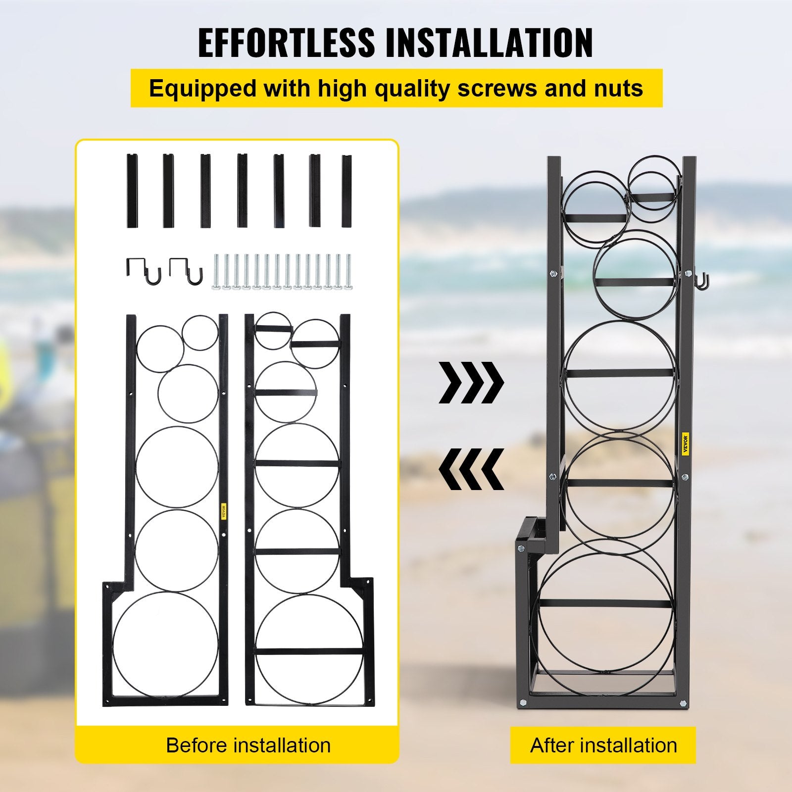 Kitchen & Bathroom DIY: VEVOR Refrigerant Tank Rack Cylinder Tank Rack w/ 1*50lb 2*30lb &3 Small Bottles