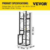 Kitchen & Bathroom DIY: VEVOR Refrigerant Tank Rack Cylinder Tank Rack w/ 1*50lb 2*30lb &3 Small Bottles