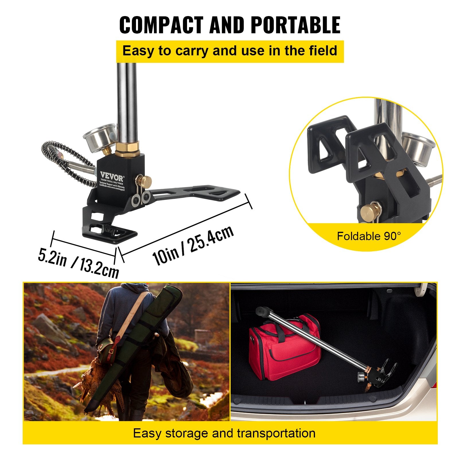 High Pressure Hand Pump 3 Stage up to 4500 psi PCP Pump Safe and Convenient Airgun PCP Pump High Pressure Hand Pump for High Pressure Tires and Pre-Charged Pneumatic Airguns