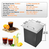 Food Storage: VEVOR Drop in Ice Chest, 14"L x 12"W x 18"H Stainless Steel Ice Cooler, Commercial Ice Bin with Hinged Cover, 40 qt Outdoor Kitchen Ice Bar, Drain-pipe and Drain Plug Included, for Cold Wine Beer