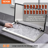 Food Storage: VEVOR Drop in Ice Chest, 24"L x 20"W x 15"H Stainless Steel Ice Cooler, Commercial Ice Bin with Hinged Cover, 40 qt Outdoor Kitchen Ice Bar, Drain-pipe and Drain Plug Included, for Cold Wine Beer