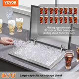 Food Storage: VEVOR Drop in Ice Chest, 20"L x 16"W x 13"H Stainless Steel Ice Cooler, Commercial Ice Bin with Hinged Cover, 40 qt Outdoor Kitchen Ice Bar, Drain-pipe and Drain Plug Included, for Cold Wine Beer