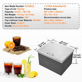Food Storage: VEVOR Drop in Ice Chest, 20"L x 16"W x 13"H Stainless Steel Ice Cooler, Commercial Ice Bin with Hinged Cover, 40 qt Outdoor Kitchen Ice Bar, Drain-pipe and Drain Plug Included, for Cold Wine Beer