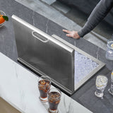 Food Storage: VEVOR Drop in Ice Chest, 20"L x 16"W x 13"H Stainless Steel Ice Cooler, Commercial Ice Bin with Hinged Cover, 40 qt Outdoor Kitchen Ice Bar, Drain-pipe and Drain Plug Included, for Cold Wine Beer