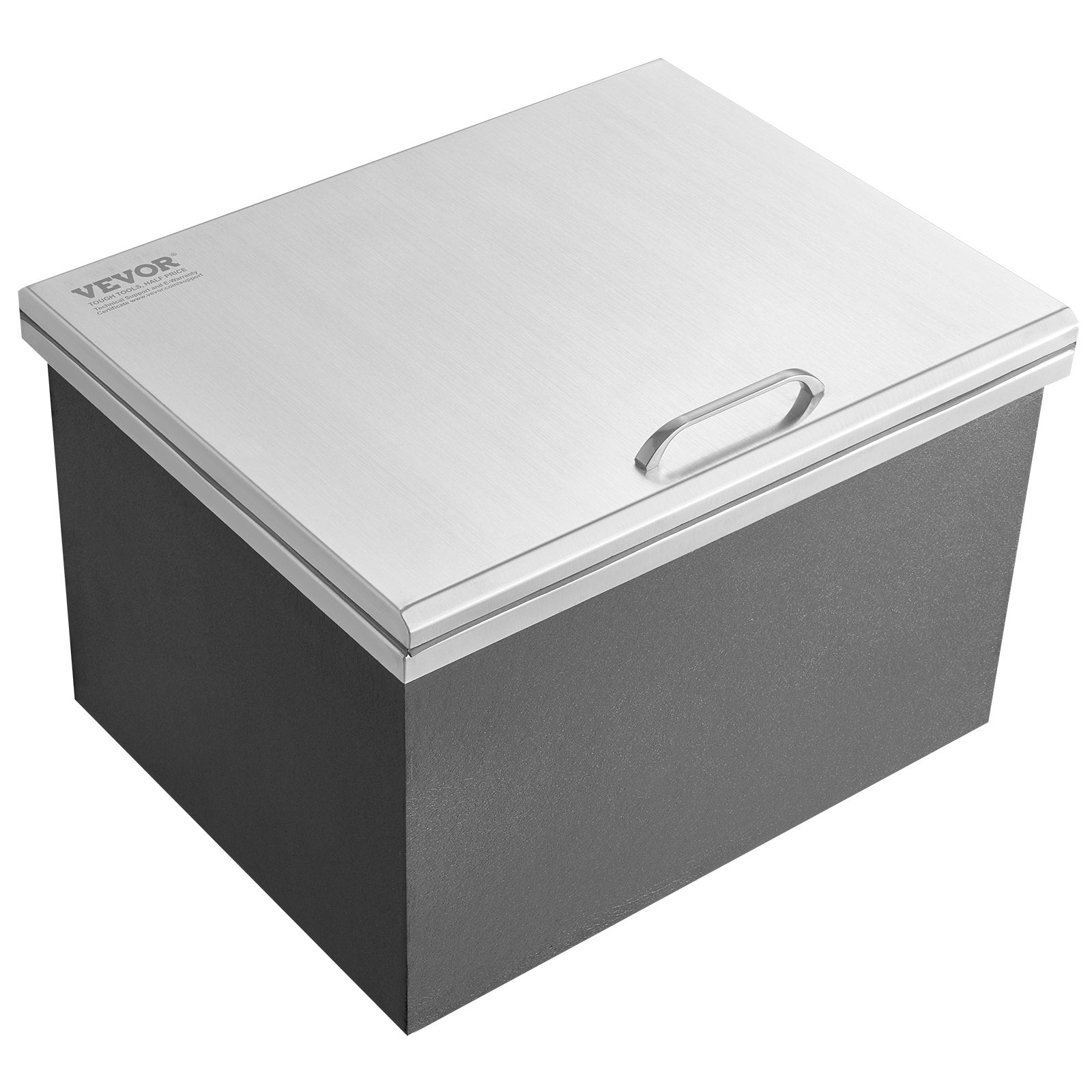 Food Storage: VEVOR Drop in Ice Chest, 20"L x 16"W x 13"H Stainless Steel Ice Cooler, Commercial Ice Bin with Hinged Cover, 40 qt Outdoor Kitchen Ice Bar, Drain-pipe and Drain Plug Included, for Cold Wine Beer