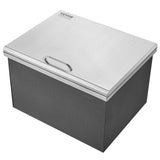 Food Storage: VEVOR Drop in Ice Chest, 20"L x 16"W x 13"H Stainless Steel Ice Cooler, Commercial Ice Bin with Hinged Cover, 40 qt Outdoor Kitchen Ice Bar, Drain-pipe and Drain Plug Included, for Cold Wine Beer