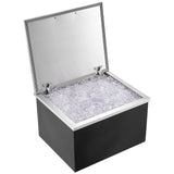 Food Storage: VEVOR Drop in Ice Chest, 28"L x 16"W x 17"H Stainless Steel Ice Cooler, Commercial Ice Bin with Hinged Cover, 40 qt Outdoor Kitchen Ice Bar, Drain-pipe and Drain Plug Included, for Cold Wine Beer