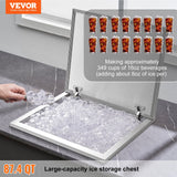 Food Storage: VEVOR Drop in Ice Chest, 28"L x 16"W x 17"H Stainless Steel Ice Cooler, Commercial Ice Bin with Hinged Cover, 40 qt Outdoor Kitchen Ice Bar, Drain-pipe and Drain Plug Included, for Cold Wine Beer