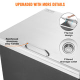 Food Storage: VEVOR Drop in Ice Chest, 28"L x 16"W x 17"H Stainless Steel Ice Cooler, Commercial Ice Bin with Hinged Cover, 40 qt Outdoor Kitchen Ice Bar, Drain-pipe and Drain Plug Included, for Cold Wine Beer