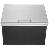 Food Storage: VEVOR Drop in Ice Chest, 28"L x 16"W x 17"H Stainless Steel Ice Cooler, Commercial Ice Bin with Hinged Cover, 40 qt Outdoor Kitchen Ice Bar, Drain-pipe and Drain Plug Included, for Cold Wine Beer