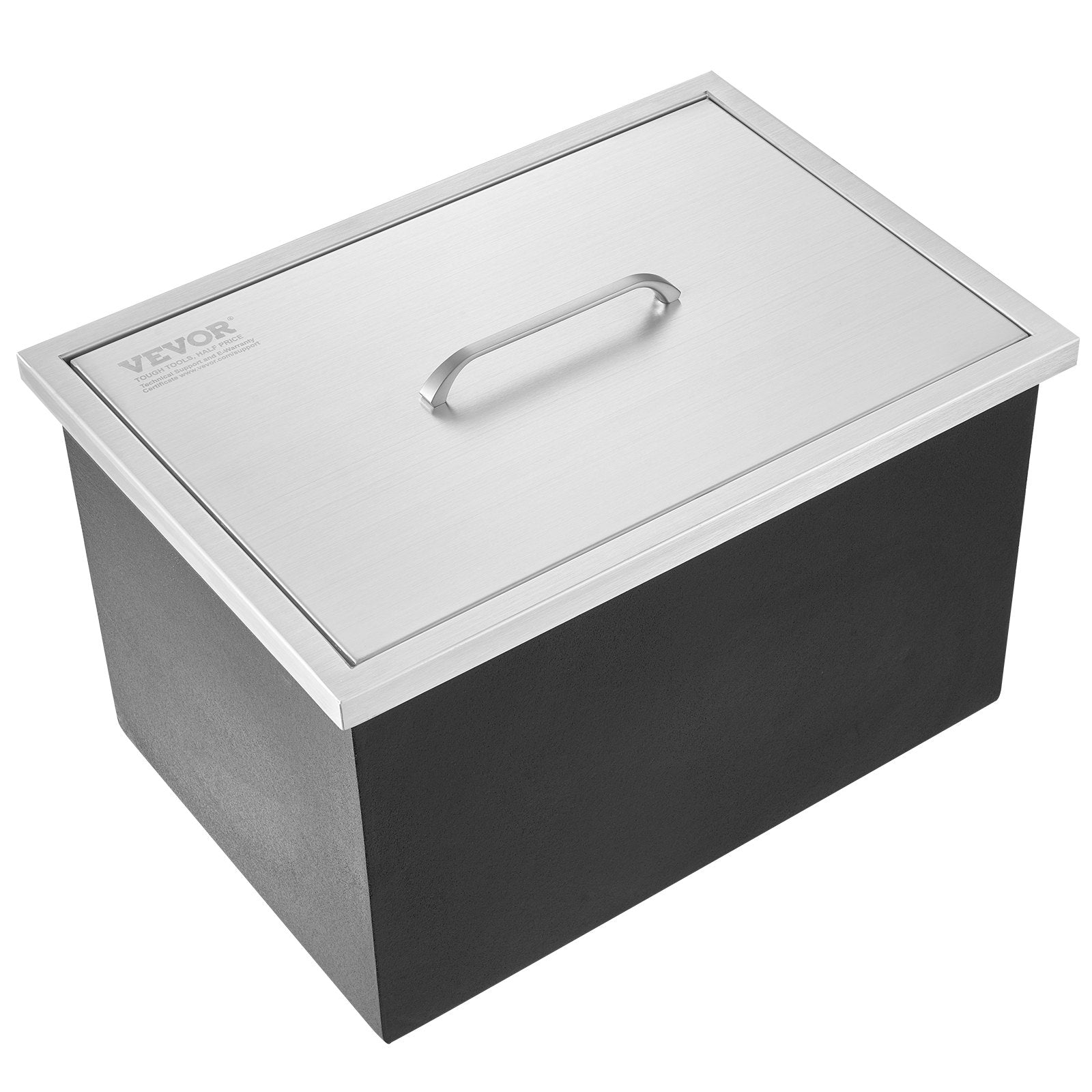 Activity Games: VEVOR Drop in Ice Chest, 21"L x 17"W x 18"H Stainless Steel Ice Cooler, Commercial Ice Bin with Cover, 40 qt Outdoor Kitchen Ice Bar, Drain-pipe and Drain Plug Included, for Cold Wine Beer
