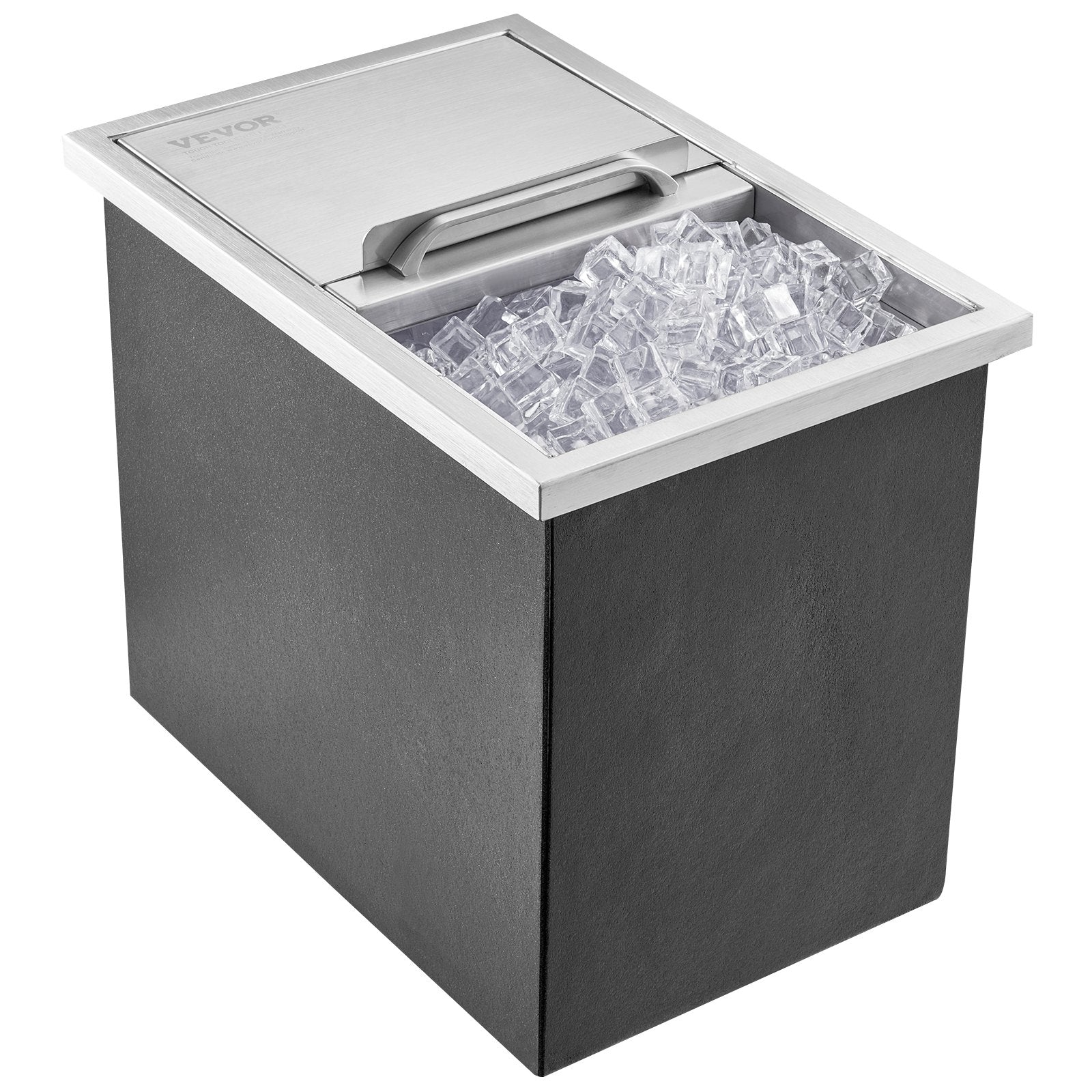 Men's Underwear & Socks: VEVOR Drop in Ice Chest, 18"L x 12"W x 14.5"H Stainless Steel Ice Cooler, Commercial Ice Bin with Sliding Cover, 40.9 qt Outdoor Kitchen Ice Bar, Drain-pipe and Drain Plug Included, for Cold Wine Beer