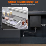 Men's Underwear & Socks: VEVOR Drop in Ice Chest, 18"L x 12"W x 14.5"H Stainless Steel Ice Cooler, Commercial Ice Bin with Sliding Cover, 40.9 qt Outdoor Kitchen Ice Bar, Drain-pipe and Drain Plug Included, for Cold Wine Beer