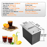 Men's Underwear & Socks: VEVOR Drop in Ice Chest, 18"L x 12"W x 14.5"H Stainless Steel Ice Cooler, Commercial Ice Bin with Sliding Cover, 40.9 qt Outdoor Kitchen Ice Bar, Drain-pipe and Drain Plug Included, for Cold Wine Beer