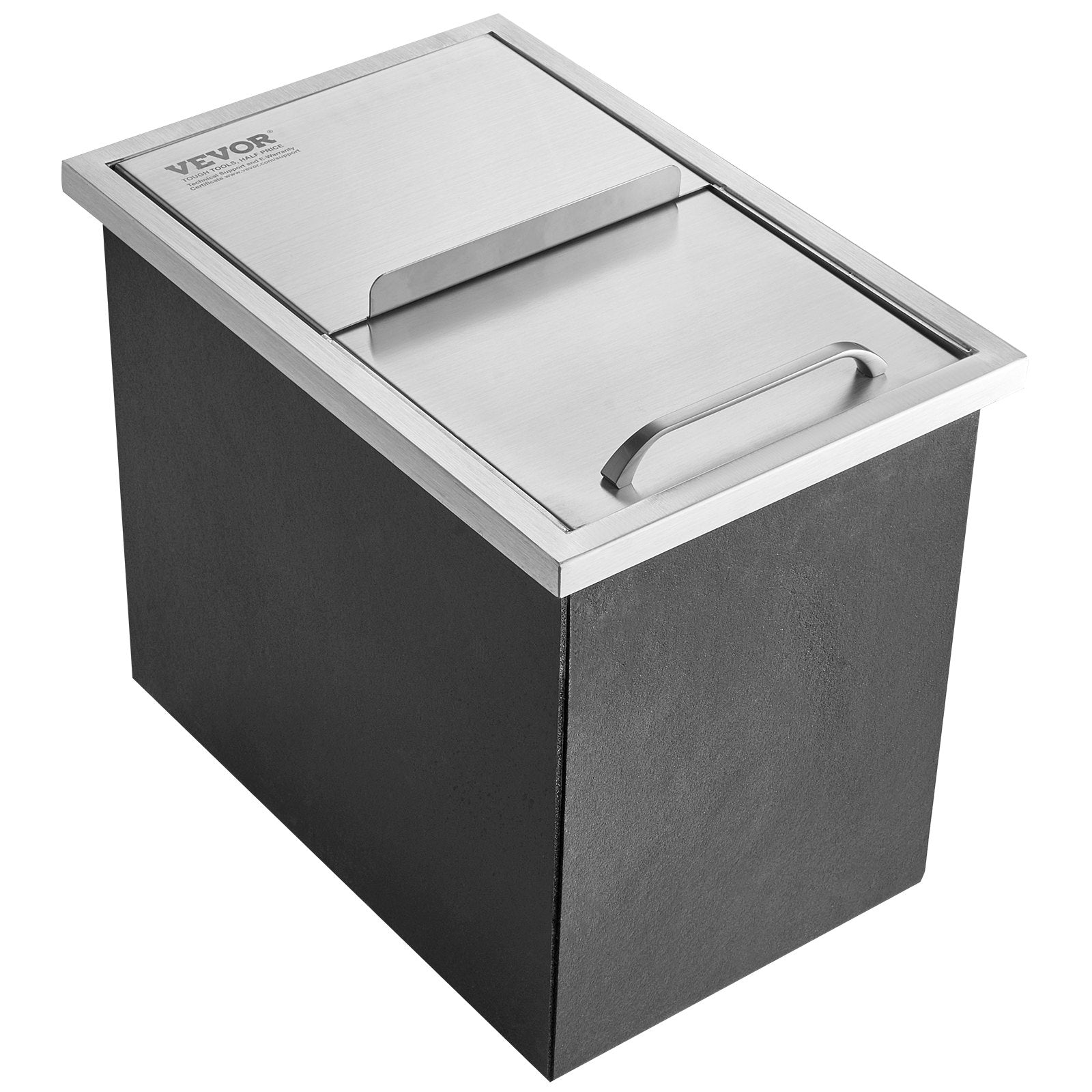Men's Underwear & Socks: VEVOR Drop in Ice Chest, 18"L x 12"W x 14.5"H Stainless Steel Ice Cooler, Commercial Ice Bin with Sliding Cover, 40.9 qt Outdoor Kitchen Ice Bar, Drain-pipe and Drain Plug Included, for Cold Wine Beer