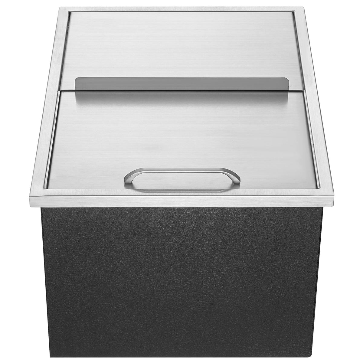 Drop in Ice Chest, 24"L x 18"W x 13"H Stainless Steel Ice Cooler, Commercial Ice Bin with Sliding Cover, 40.9 qt Outdoor Kitchen Ice Bar, Drain-pipe and Drain Plug Included, for Cold Wine Beer