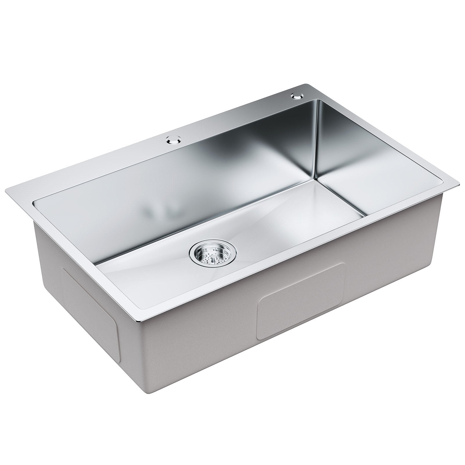 Kitchen Sink, 304 Stainless Steel Drop-In Sinks, Top Mount Single Bowl Basin with Accessories(Pack of 3), Household Dishwasher Sinks for Workstation, RV, Prep Kitchen, and Bar Sink, 33 inch