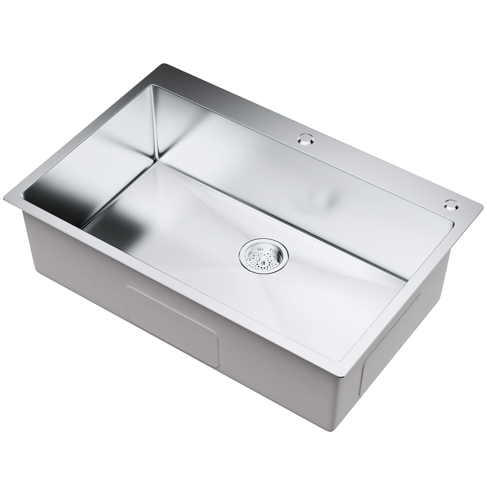 Kitchen Sink, 304 Stainless Steel Drop-In Sinks, Top Mount Single Bowl Basin with Accessories(Pack of 3), Household Dishwasher Sinks for Workstation, RV, Prep Kitchen, and Bar Sink, 33 inch