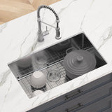 Kitchen & Bathroom DIY: VEVOR Kitchen Sink, 304 Stainless Steel Drop-In Sinks, Undermount Single Bowl Basin with Accessories(Pack of 3), Household Dishwasher Sinks for Workstation, RV, Prep Kitchen, and Bar Sink, 30 inch