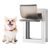 Cat & Dog Flaps: VEVOR Pet Door, 31.2 x 43.5 cm Metal Frame with Lock and 3-Flap System, Weatherproof Doggy Door, Easy to Install in Interior or Exterior Walls, Pet Door Suitable for Cat Doggie Kitties (White-Medium)