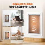 Cat & Dog Flaps: VEVOR Pet Door, 31.2 x 43.5 cm Metal Frame with Lock and 3-Flap System, Weatherproof Doggy Door, Easy to Install in Interior or Exterior Walls, Pet Door Suitable for Cat Doggie Kitties (White-Medium)