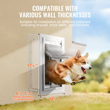 Cat & Dog Flaps: VEVOR Pet Door, 31.2 x 43.5 cm Metal Frame with Lock and 3-Flap System, Weatherproof Doggy Door, Easy to Install in Interior or Exterior Walls, Pet Door Suitable for Cat Doggie Kitties (White-Medium)