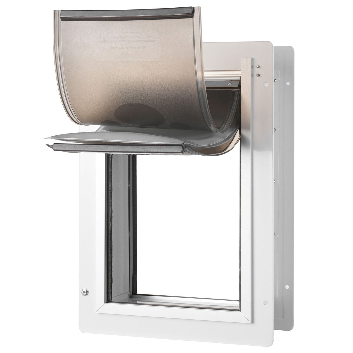 Pet Door, 23.6 x 33.5 cm Metal Frame with Lock and 3-Flap System, Weatherproof Doggy Door, Easy to Install in Interior or Exterior Walls, Pet Door Suitable for Cat Doggie Kitties (White-Small)