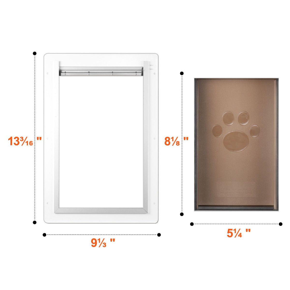 Pet Door, 23.6 x 33.5 cm Metal Frame with Lock and 3-Flap System, Weatherproof Doggy Door, Easy to Install in Interior or Exterior Walls, Pet Door Suitable for Cat Doggie Kitties (White-Small)