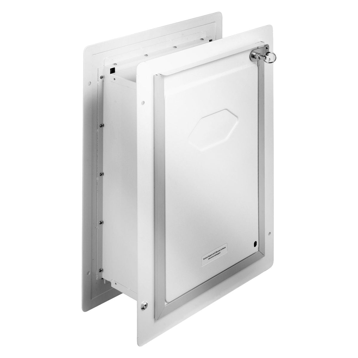 Pet Door, 23.6 x 33.5 cm Metal Frame with Lock and 3-Flap System, Weatherproof Doggy Door, Easy to Install in Interior or Exterior Walls, Pet Door Suitable for Cat Doggie Kitties (White-Small)