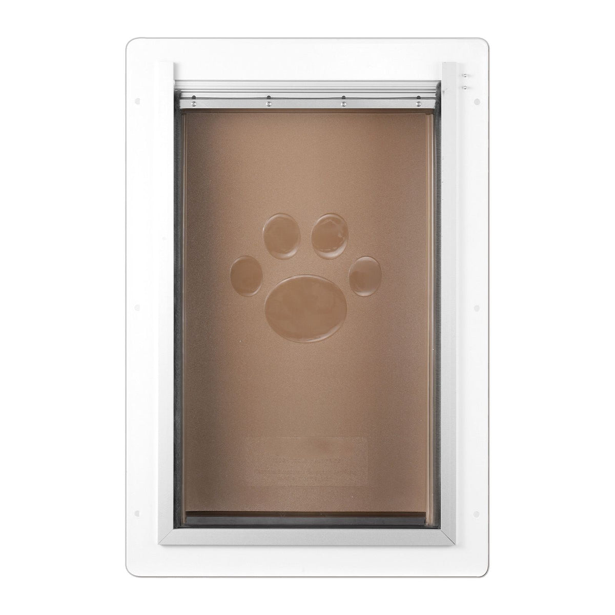 Pet Door, 23.6 x 33.5 cm Metal Frame with Lock and 3-Flap System, Weatherproof Doggy Door, Easy to Install in Interior or Exterior Walls, Pet Door Suitable for Cat Doggie Kitties (White-Small)
