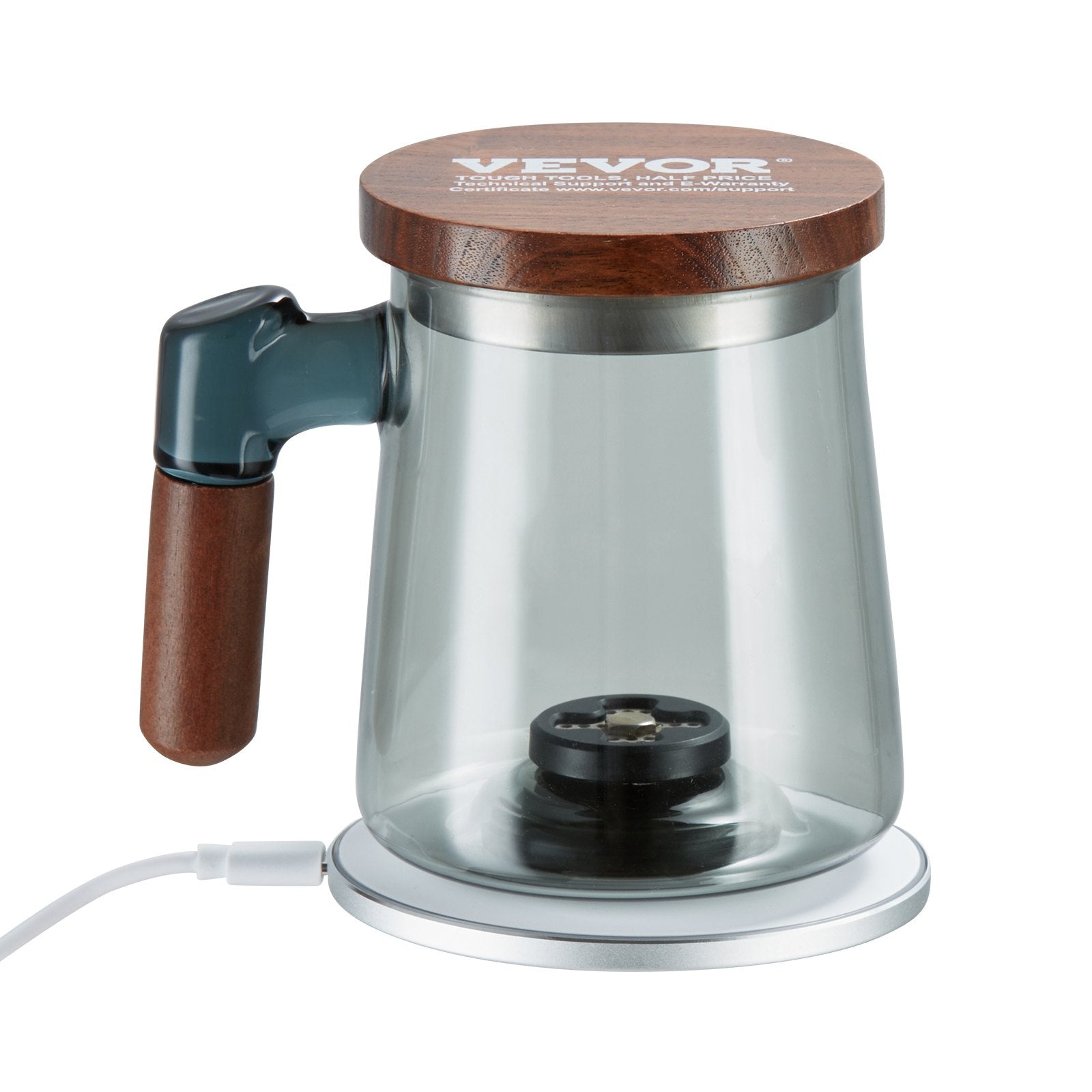 Gardening Tools: VEVOR Hydrogen Water Cup, 400 ml / 14.1 oz Hydrogen Generator, SPE Technology Portable Hydrogen Water Ionizer Machine with Wireless Charging Base, Hydrogen Rich Water Bottle Glass Health Cup