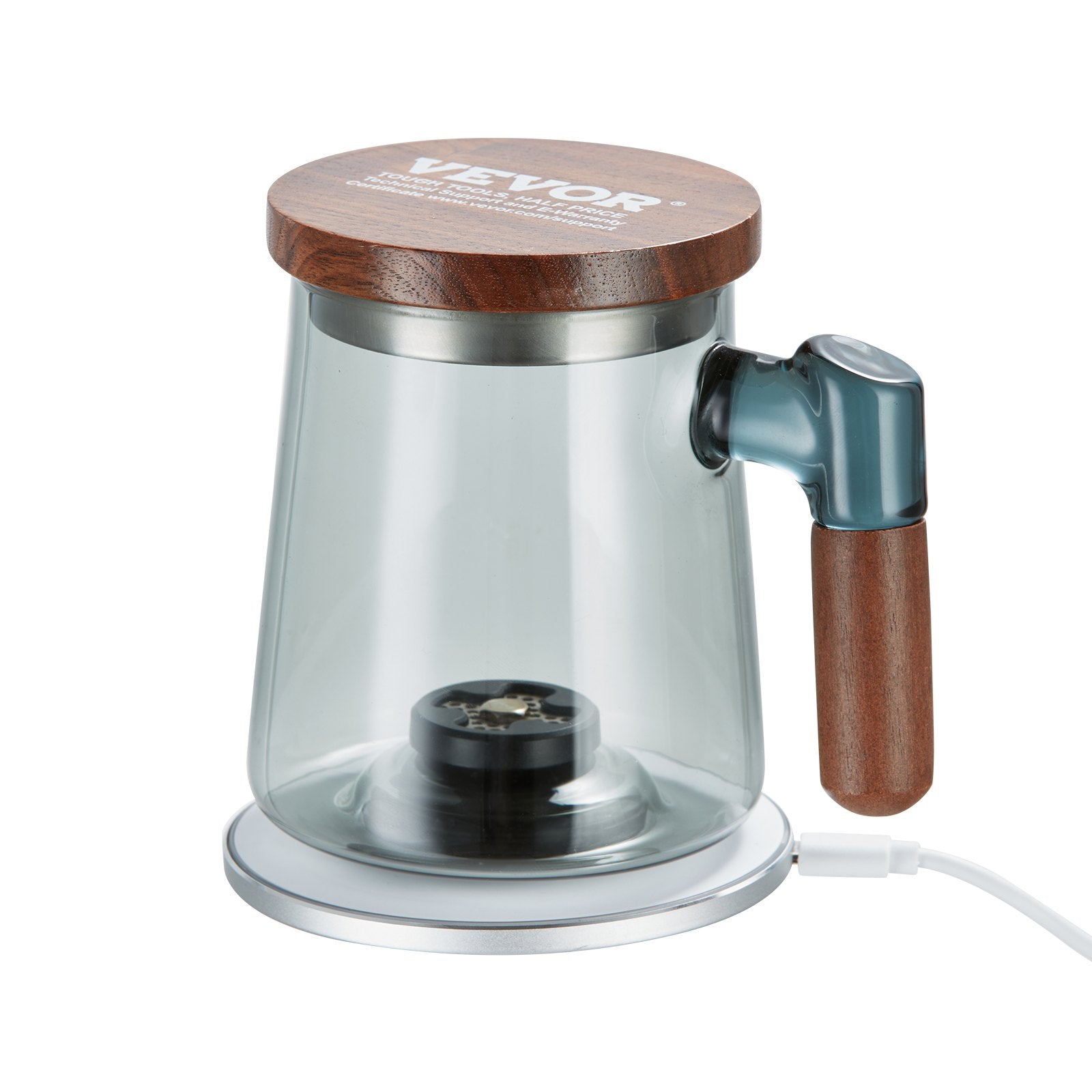 Gardening Tools: VEVOR Hydrogen Water Cup, 400 ml / 14.1 oz Hydrogen Generator, SPE Technology Portable Hydrogen Water Ionizer Machine with Wireless Charging Base, Hydrogen Rich Water Bottle Glass Health Cup