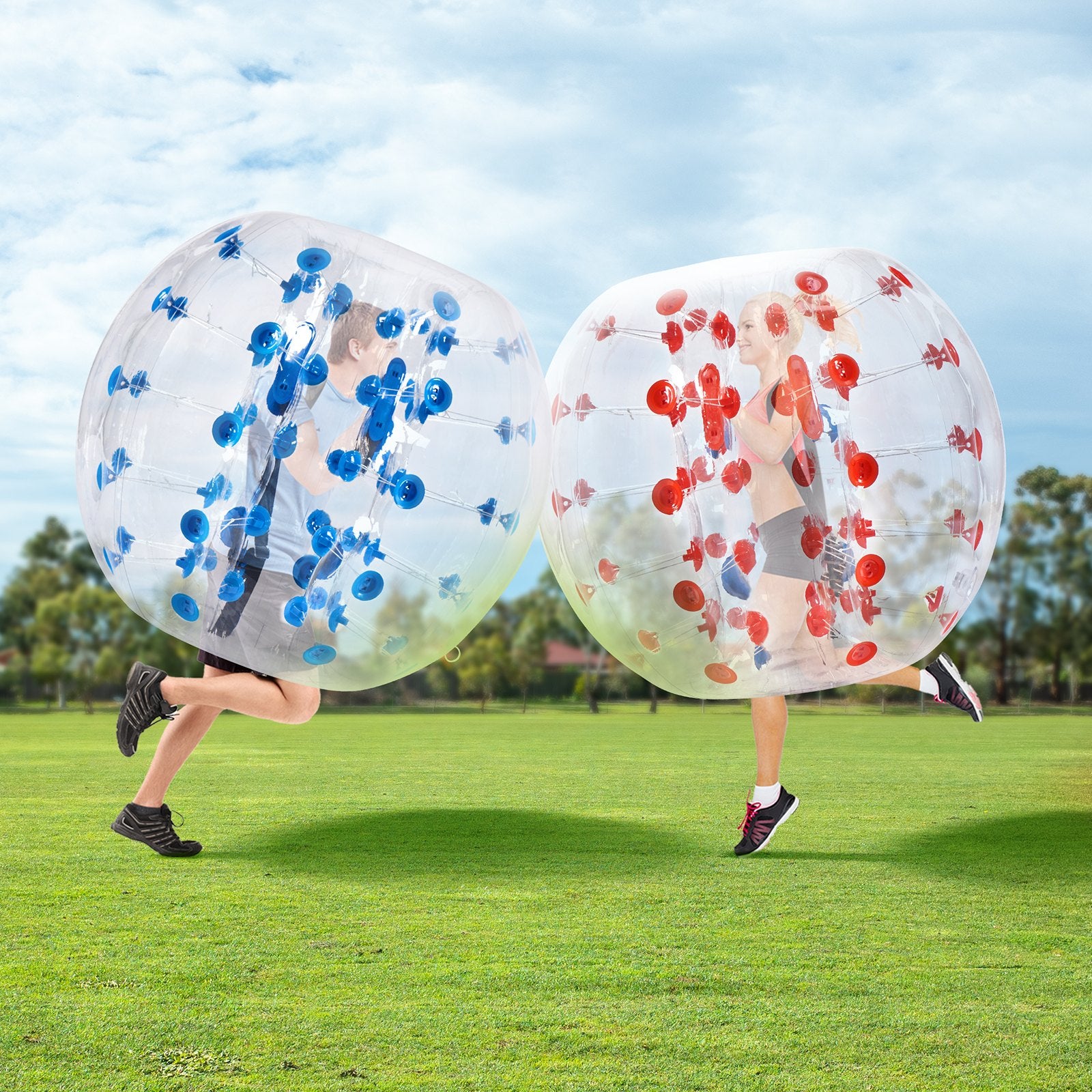 Ball Pits & Play Pens: VEVOR Inflatable Bumper Balls 2-Pack, 4FT/1.2M Body Sumo Zorb Balls for Teen & Adult, 0.8mm Thick PVC Human Hamster Bubble Balls for Outdoor Team Gaming Play, Bumper Bopper Toys for Garden, Yard, Park