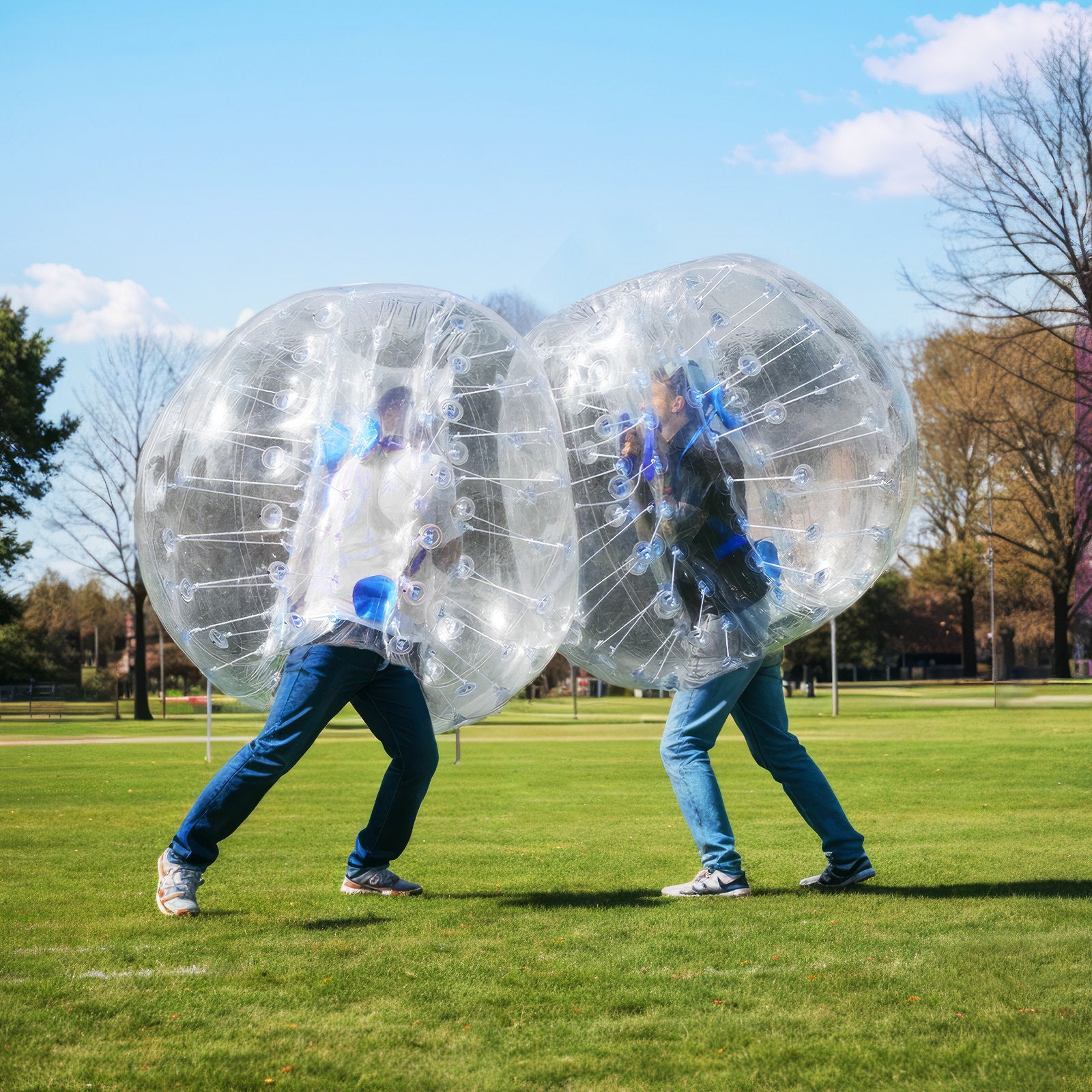 Ball Pits & Play Pens: VEVOR Inflatable Bumper Balls 2-Pack, 4FT/1.2M Body Sumo Zorb Balls for Teen & Adult, 0.8mm Thick PVC Human Hamster Bubble Balls for Outdoor Team Gaming Play, Bumper Bopper Toys for Garden, Yard, Park