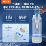 Gardening Tools: VEVOR Hydrogen Water Bottle Generator, 380 ml / 13.4 oz Capacity Portable Hydrogen Water Maker, SPE Technology Hydrogen Rich Water Ionizer Machine with Nasal Inhalation Tube and Self-Cleaning