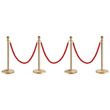 Building Toys: VEVOR Stanchion Post with Velvet Rope, 4-Pack Crowd Control Stanchion with 3PCS 5FT Red Velvet Ropes, Stainless Steel Queue Barrier Line Divider with Fillable Base & Ball Top for Wedding Museum Party