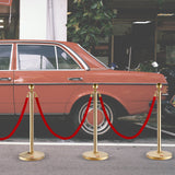 Building Toys: VEVOR Stanchion Post with Velvet Rope, 4-Pack Crowd Control Stanchion with 3PCS 5FT Red Velvet Ropes, Stainless Steel Queue Barrier Line Divider with Fillable Base & Ball Top for Wedding Museum Party