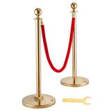 Building Toys: VEVOR Stanchion Post with Velvet Rope, 4-Pack Crowd Control Stanchion with 3PCS 5FT Red Velvet Ropes, Stainless Steel Queue Barrier Line Divider with Fillable Base & Ball Top for Wedding Museum Party